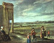 Louis Le Nain Landscape with Peasants oil painting